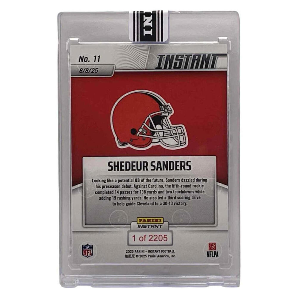 2025 Panini Instant NFL #11 Shedeur Sanders Debut Browns Rookie Card (RC) - Picture 2 of 3